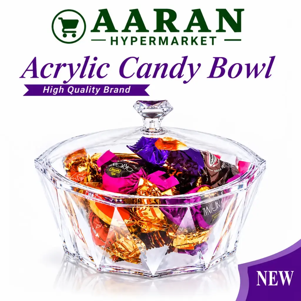 Acrylic Diamond-Cut Candy Bowl Large