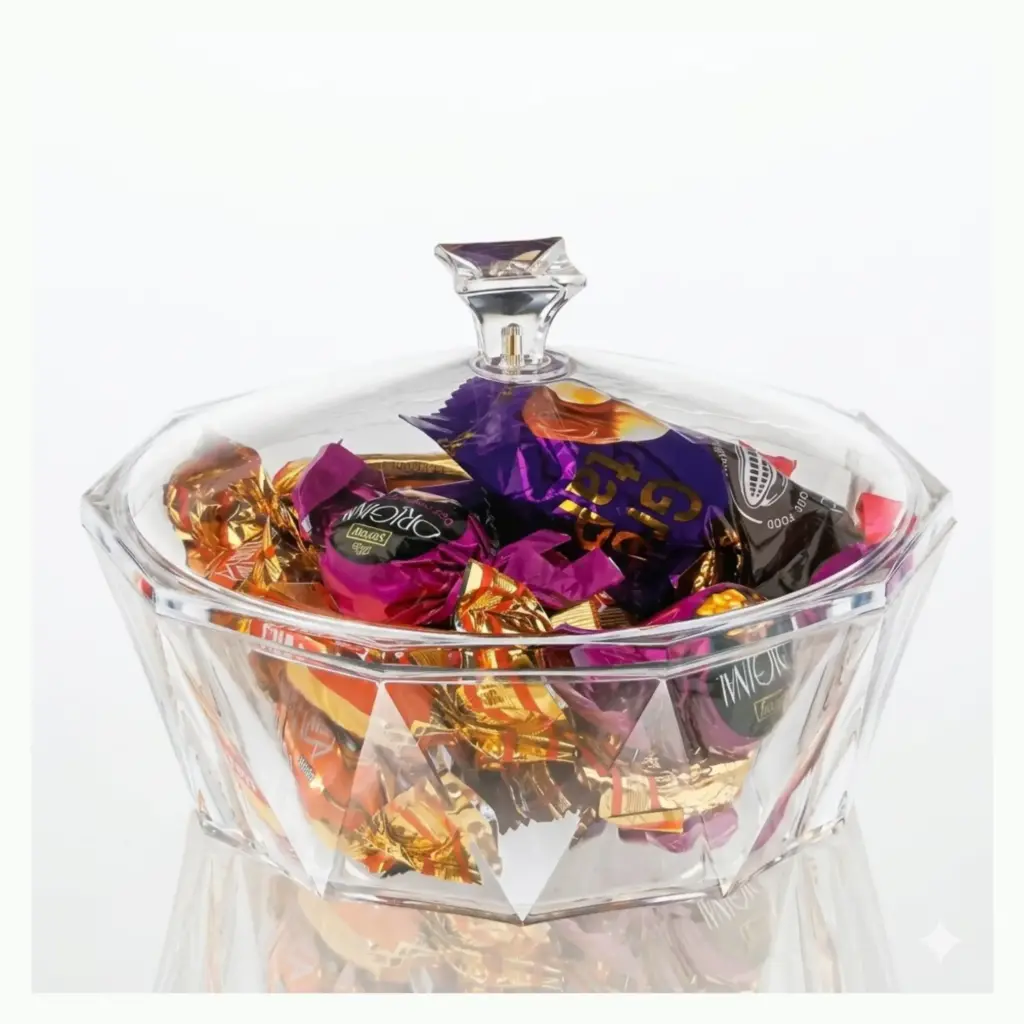 Acrylic Diamond-Cut Candy Bowl