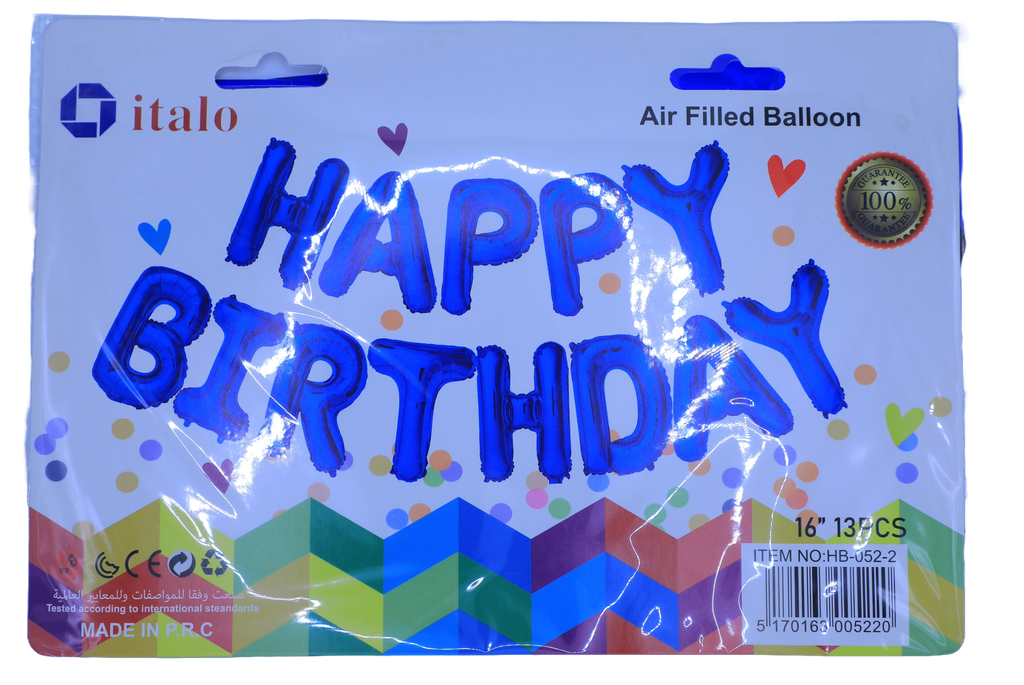 Italo Air Filled Balloon Happy Birthday 13pcs Hb-052-2
