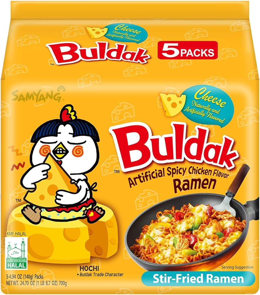 Samyang buldak noodles Cheese hot chicken flavor ramen 2xspicy 140g