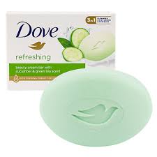 Dove soap refreshing beauty cream bar with cucumber & green tea scent 135gr
