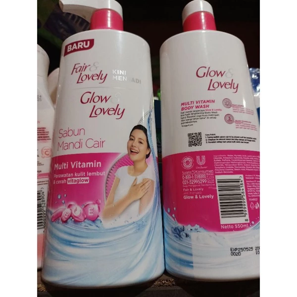 Glow & lovely sabun mandi cair mult vitamin 550ml