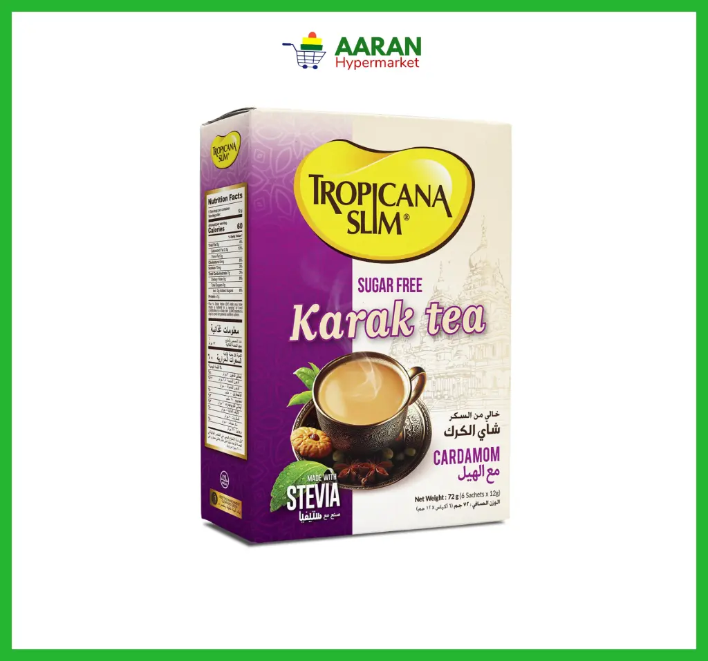 Tropicana Sugar Free Karak Tea  Cardamom 6sachet x12g