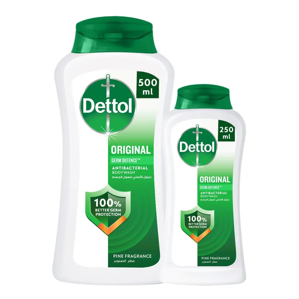 Dettol original antibacterial body wash 500ml 250ml
