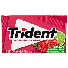 Trident Island Berry Lime Sugar Free Gum 14sticks