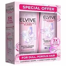 Loreal Elviive Glycolic Gloss Shampoo & Conditioner 3x 360ml 
