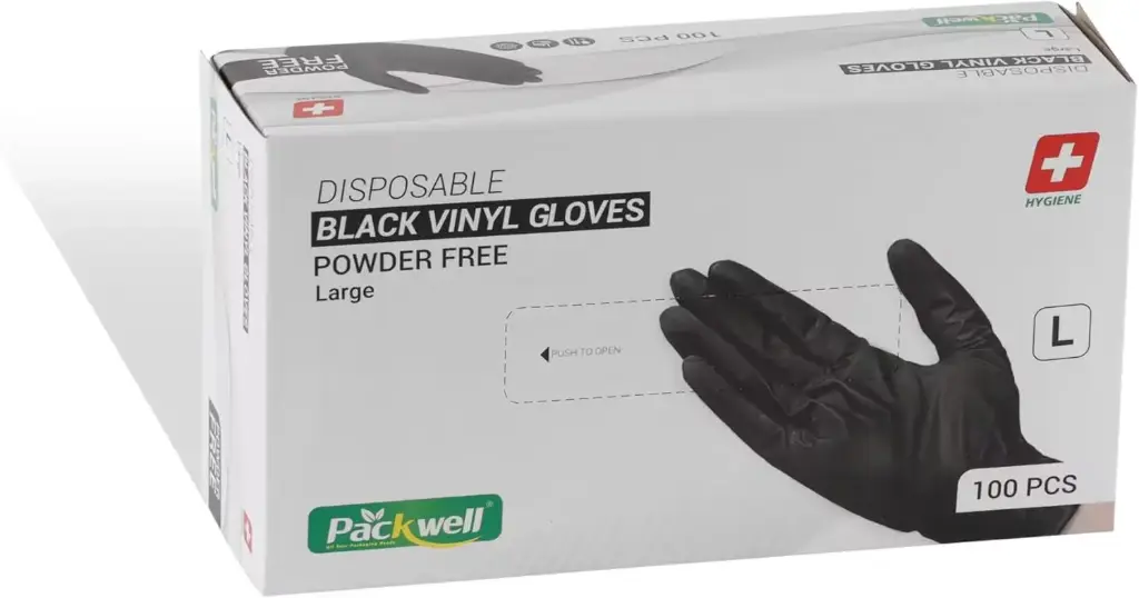 Packwell Vinyl Gloves Size Large 100 Pcs