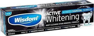 Wisdom Active Whitening Charcoal Toothpaste 100ml