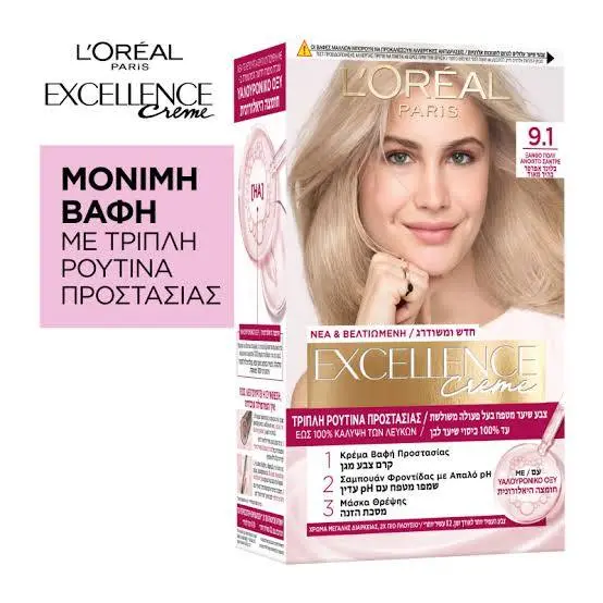 L'Oréal Paris Excellence Crème Permanent Hair Dye - No. 9.1 Very Light Ash Blonde