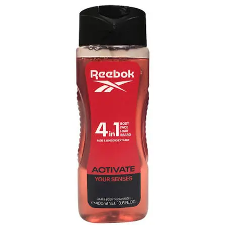 Reebok 4-in-1 Activate Your Senses Men's Hair & Body Shower Gel 400ml