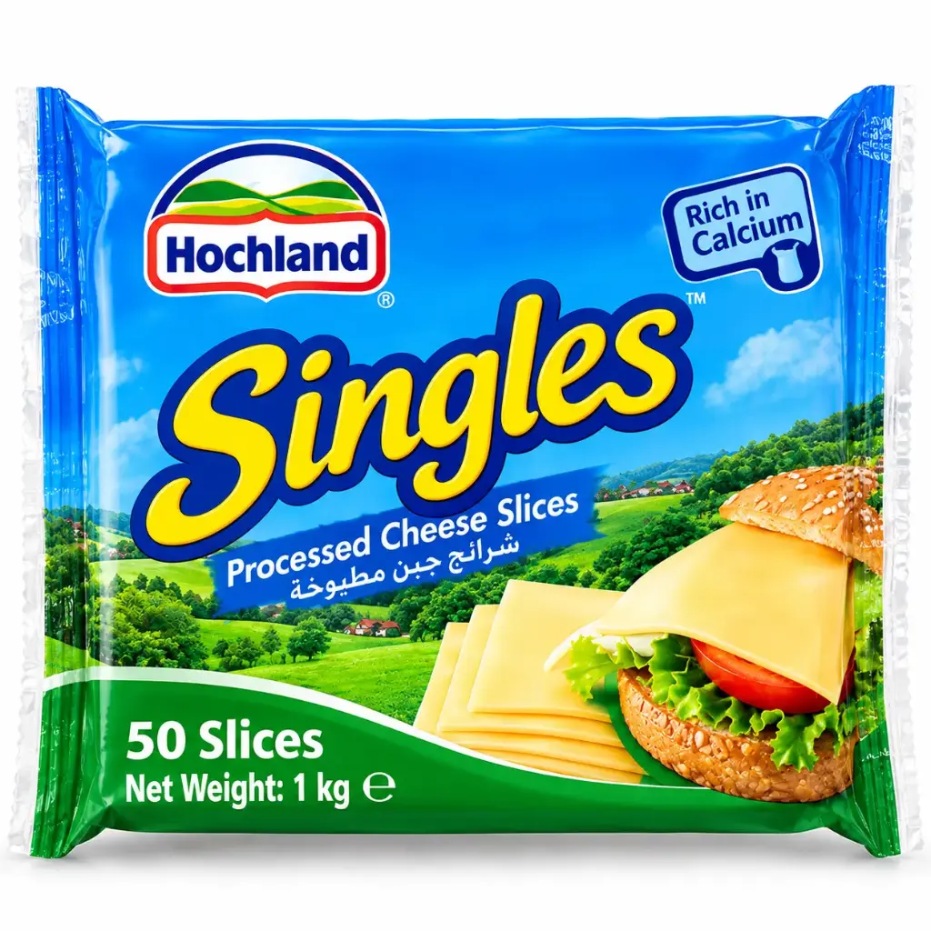 Singles Processed Cheddar Cheese Slices 1kg