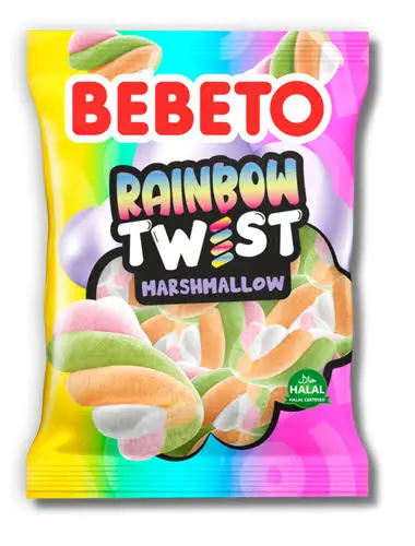 Bebeto Rainbow Twist Marshmallow - 60 gm 