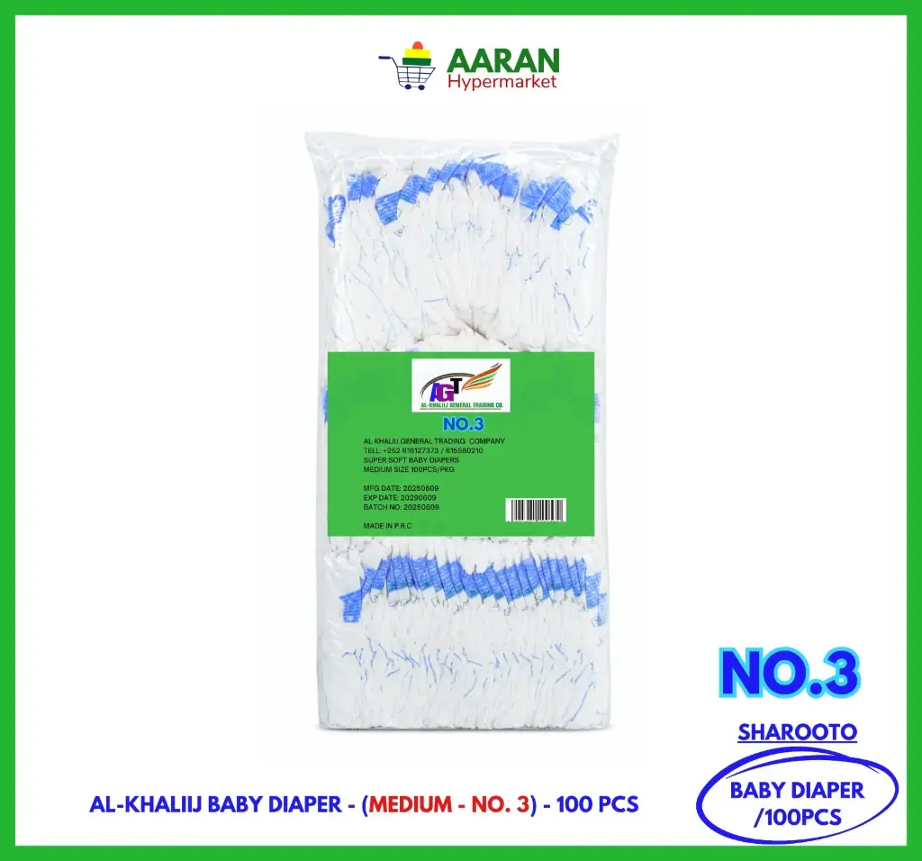 Baby Diaper Medium No 3 (Al-khaliij) 100Pcs
