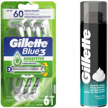 Gillette Blue 6pcs+ 200ml