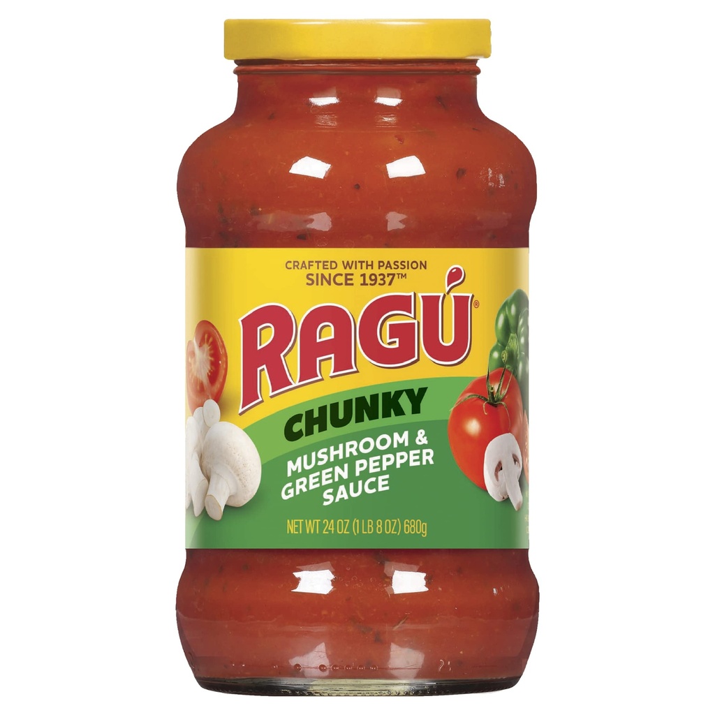Ragu chunky mushroom&green pepper sauce 680g
