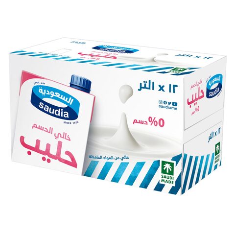 Saudi milk skimed 1lt Carton