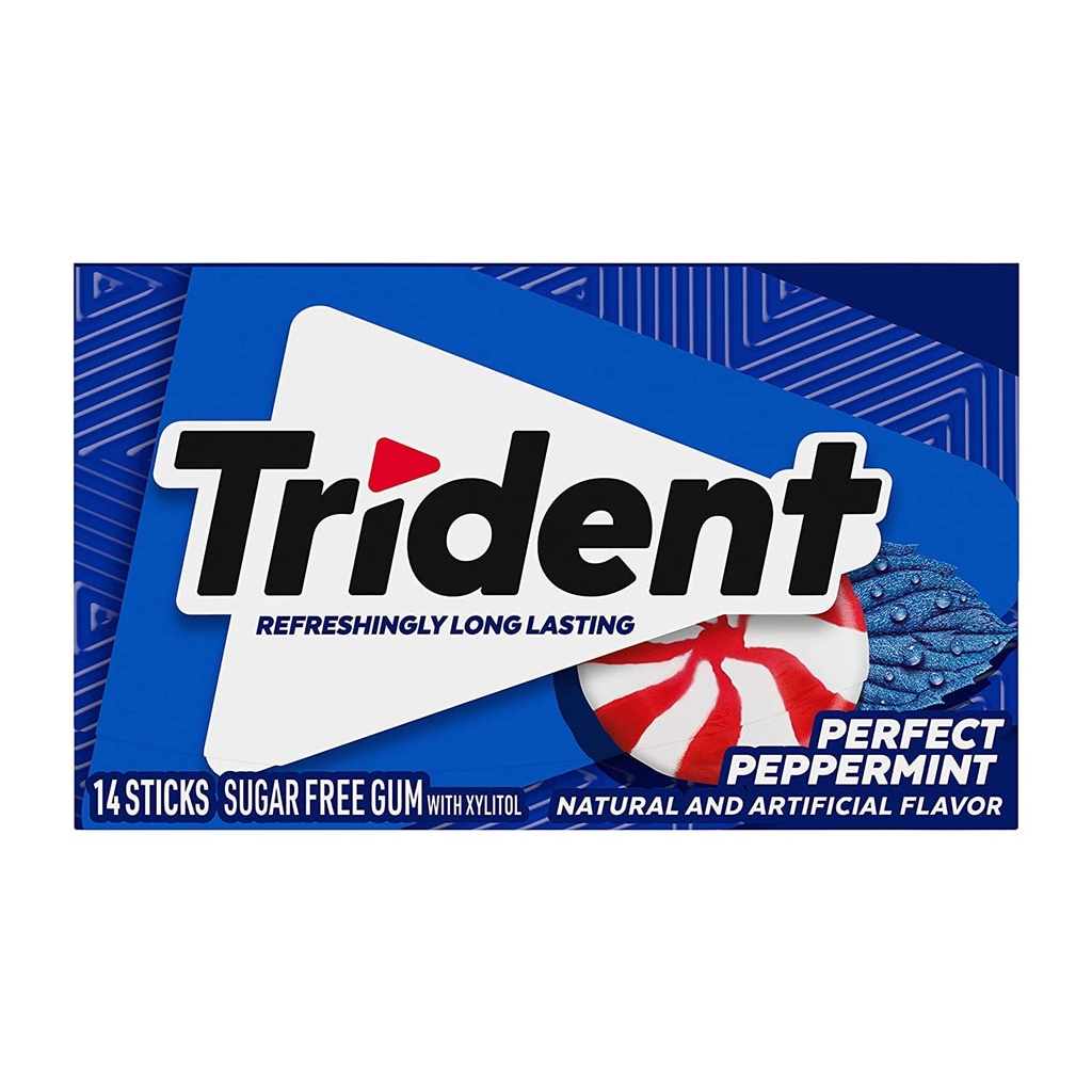 Trident perfect peppermint  free gum 14sticks