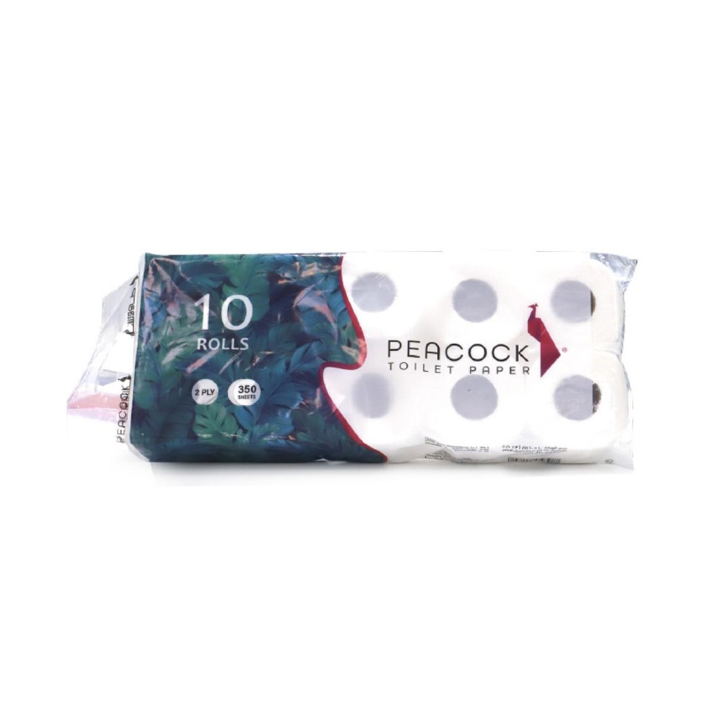 Peacock toilet paper plain rolls 350 sheets