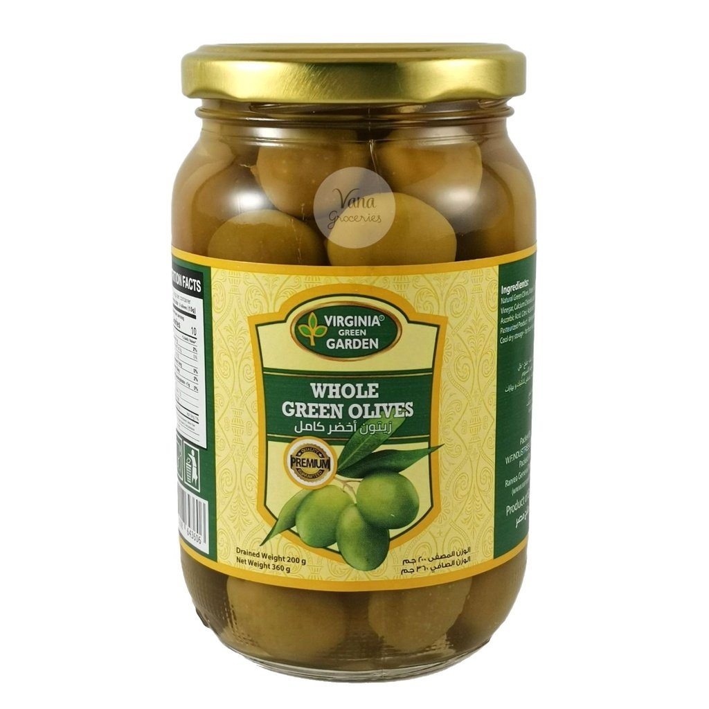 Virginia Garden Whole Green Olives 360