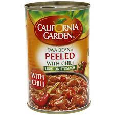 California garden fava beans peeled with chili 450g