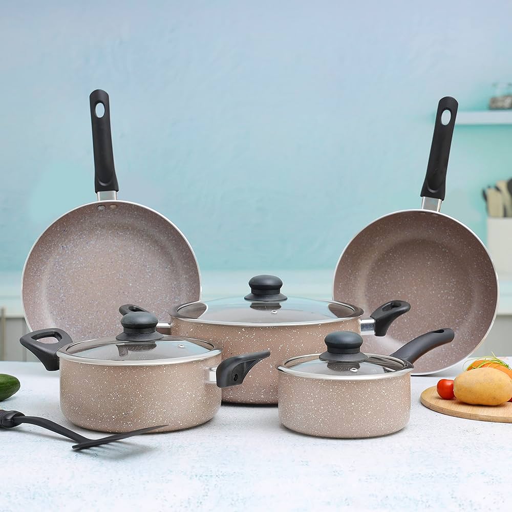 Delcasa aluminium cookware set 9pcs dc1577bge f-k22