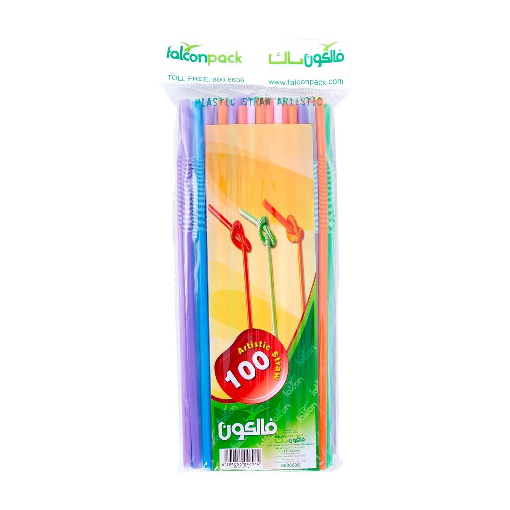 Falconpack plastic straw artistic 100pcs
