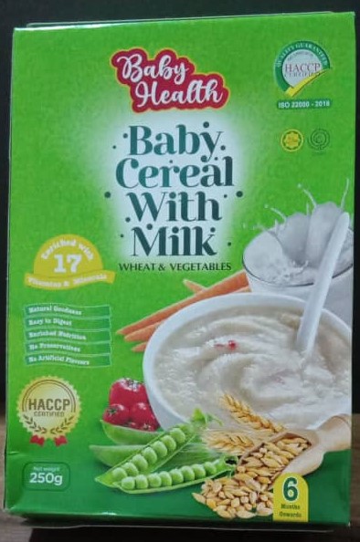 Baby health baby cereal with milk wheat & vegtable 250gr