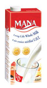 Mana Long Life Whole Milk 1liter