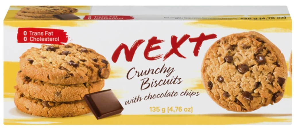 Bogutti Next Crunchy Biscuits With Chocolate Chips  135g