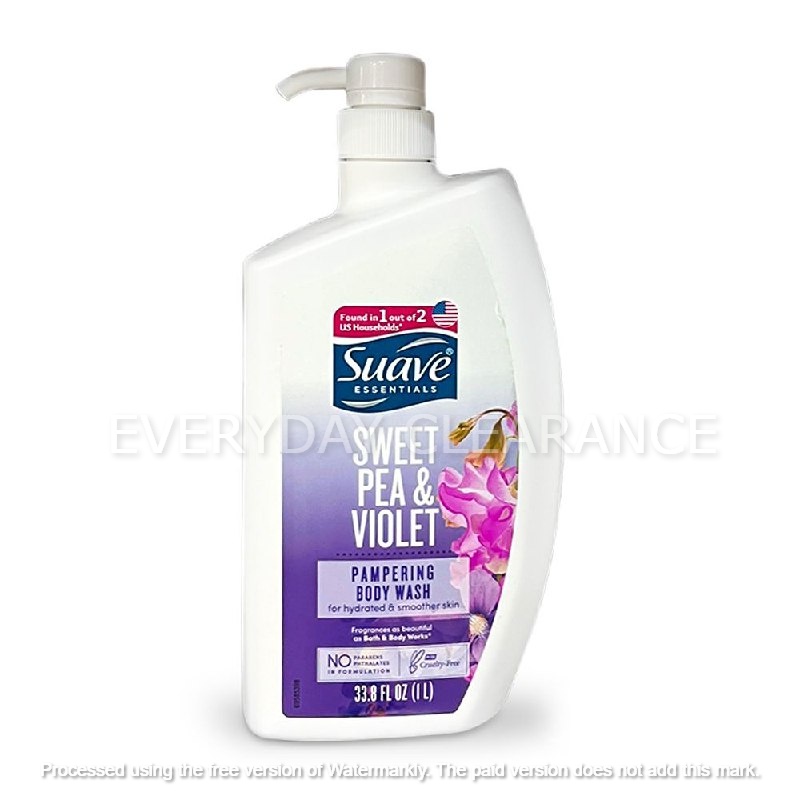 Suave Sweet Pea&Violet Pampering Body wash 1l