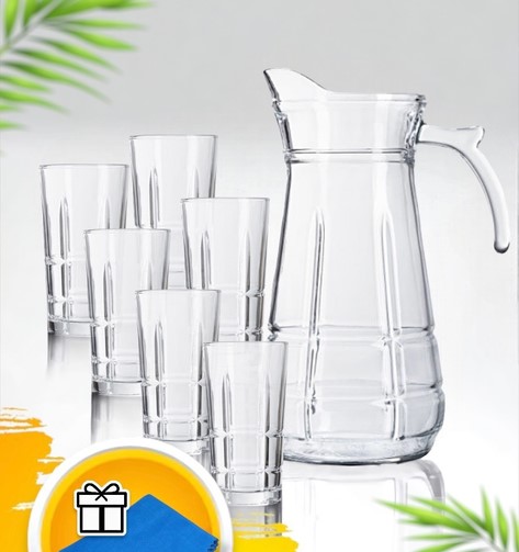 Deli Glass Quaffing Drinking Ware YZH-36/L7 7pcs 1.7l