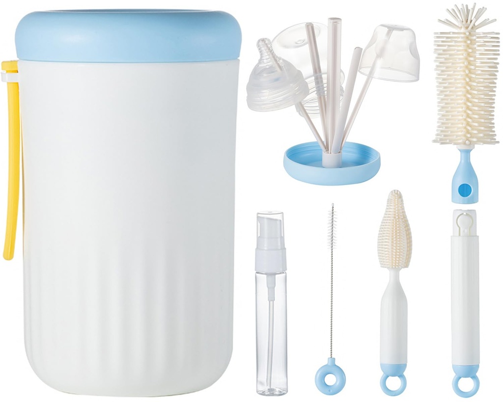 Travel Bottle Cleaner Kit, 6-in-1 Baby Bottle Brush with Silicone BML-3015