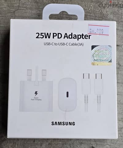 25w PD Adapter UsB-C To USB-C Cable (3A) Samsung