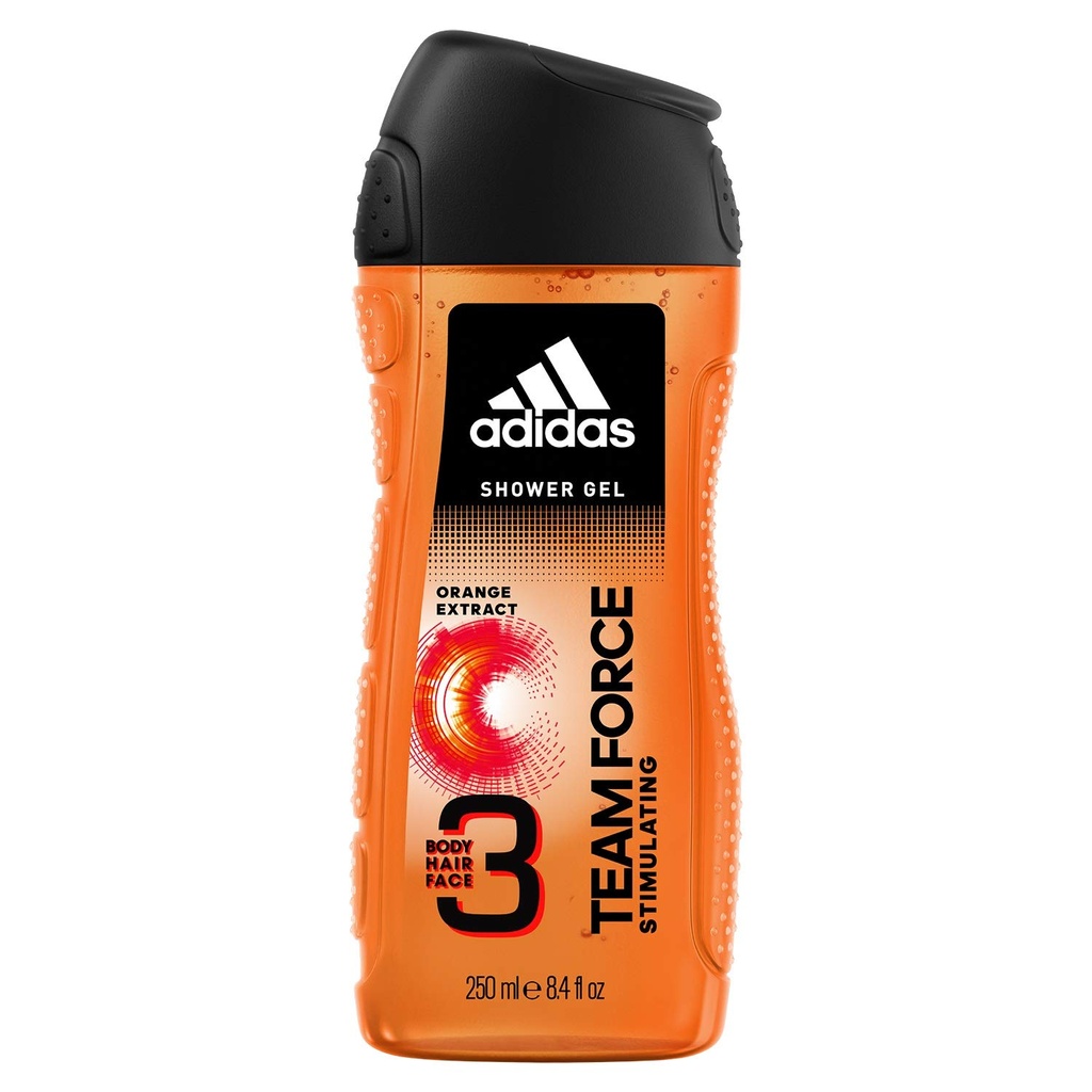 Adidas Team Force Shower 3in1 Body Hair Face 250ml