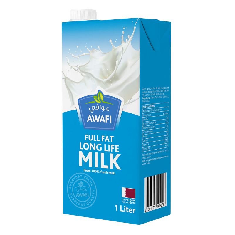 Awafi Full Fat Long Life Milk 1L
