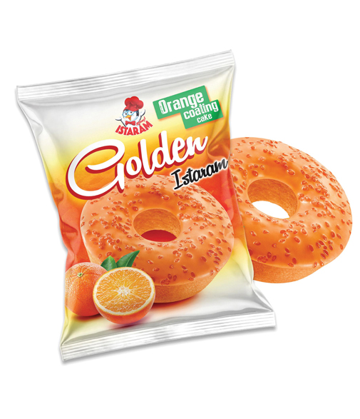 Golden istaram orange coated ring cake
