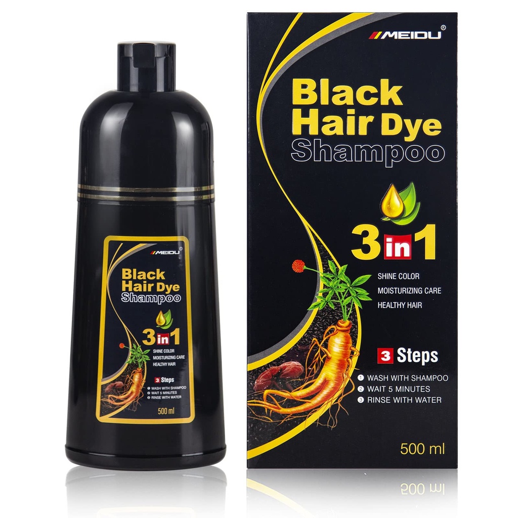 Meidu Hubsan Black Hair Dye Shampoo 3IN1 500ML