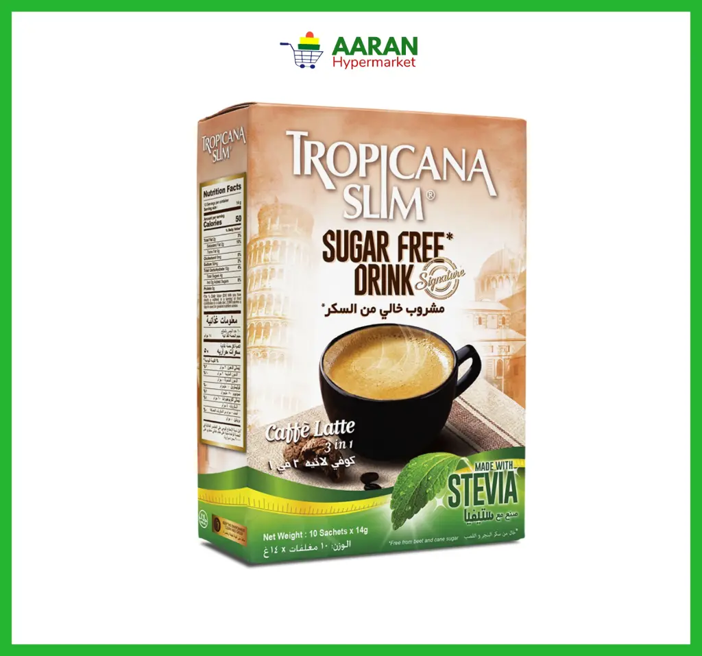 Tropicana Sugar Free Drink Coffee Latte 3in1 10 sachet x14g