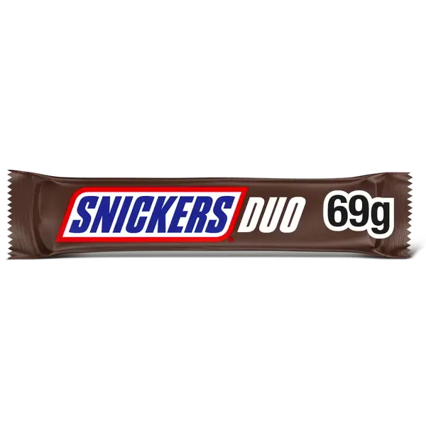Snickers Duo milk Chocolate Caramel & Peanut Bar 2*34.5=69g 