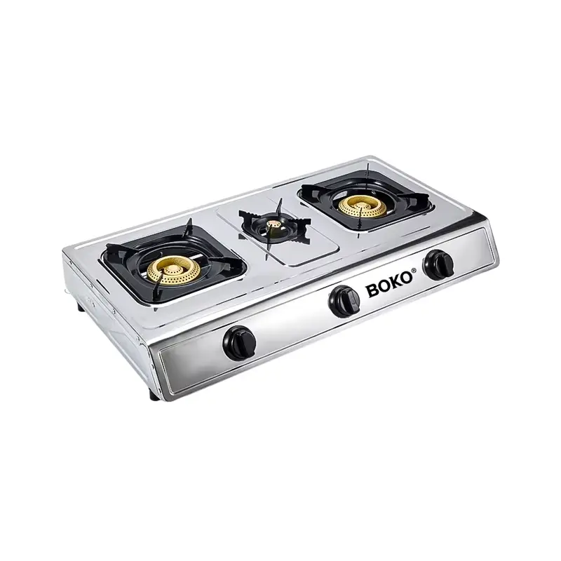 Boko double-burner portable stainless steel gas stove 