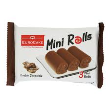 [A04014] Eurocake 3mini rolls Chocolate  50gr