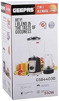 [A04581] Geepas 2 in 1 Blender Gsb44030