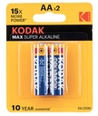 Kodak max super alkaline AA×2