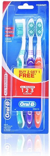 [A08092] Oral-B medium teeth tongue gum 3way clean