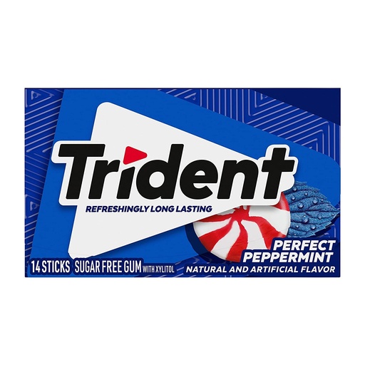 [A12495] Trident perfect peppermint  free gum 14sticks