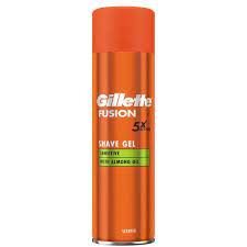 [A12800] Gillette fusion shave gel sensitive with almond oil 200ml