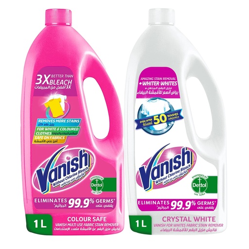 [A12900] Vanish with out chlorine bleach pink&white colour safe 1l