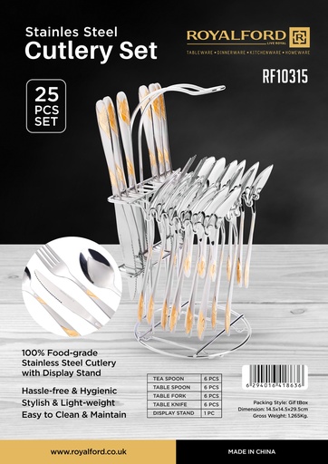 [A13897] Royalford cutlery set 25pcs  Rf10315
