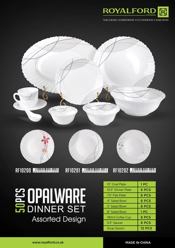[A14012] Royal ford opalware dinner set RF10200