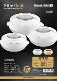 [A14025] Royalford elite gold insulated casserole RF11149